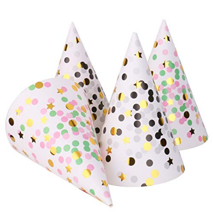Boieo Gold Polka Dot Birthday  - Party Hat Cone avaliação e preço