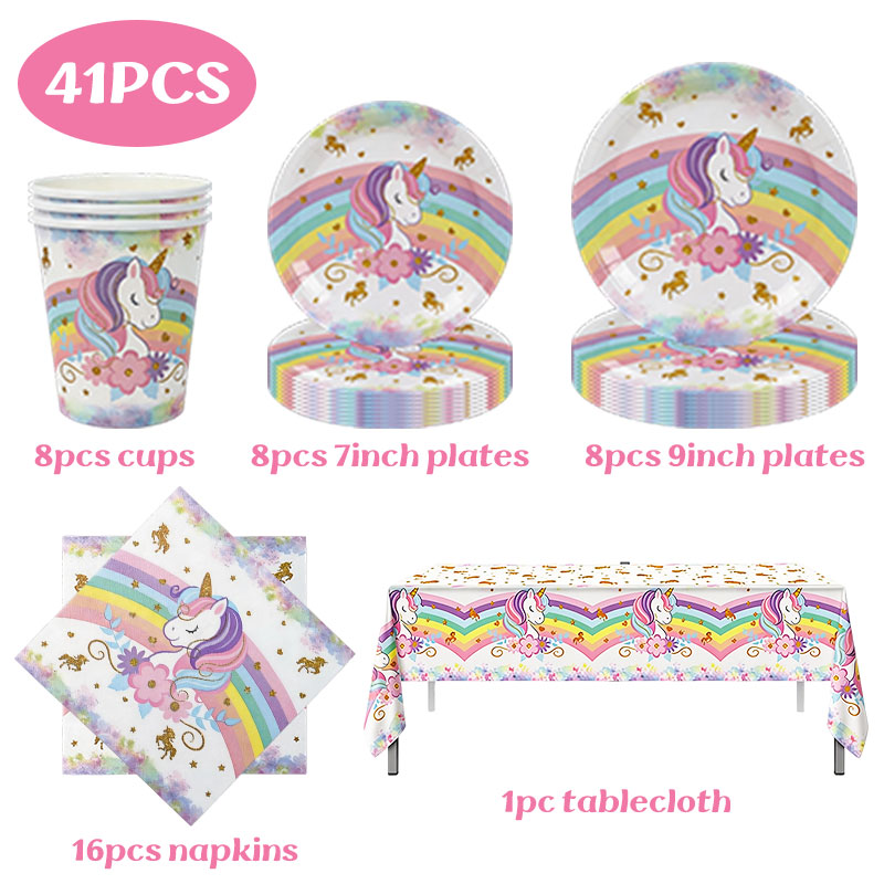 Unicorn Theme Birthday Decorat - Table Cloth Disposable avaliação e preço