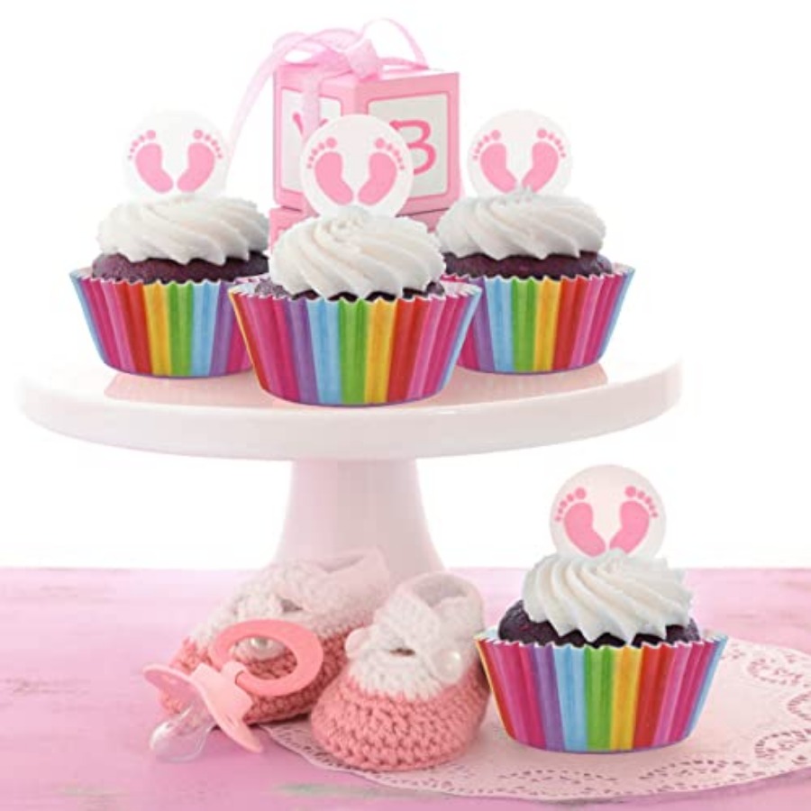 100 Pack Rainbow Cupcake Liner - Paper Straw Color avaliação e preço