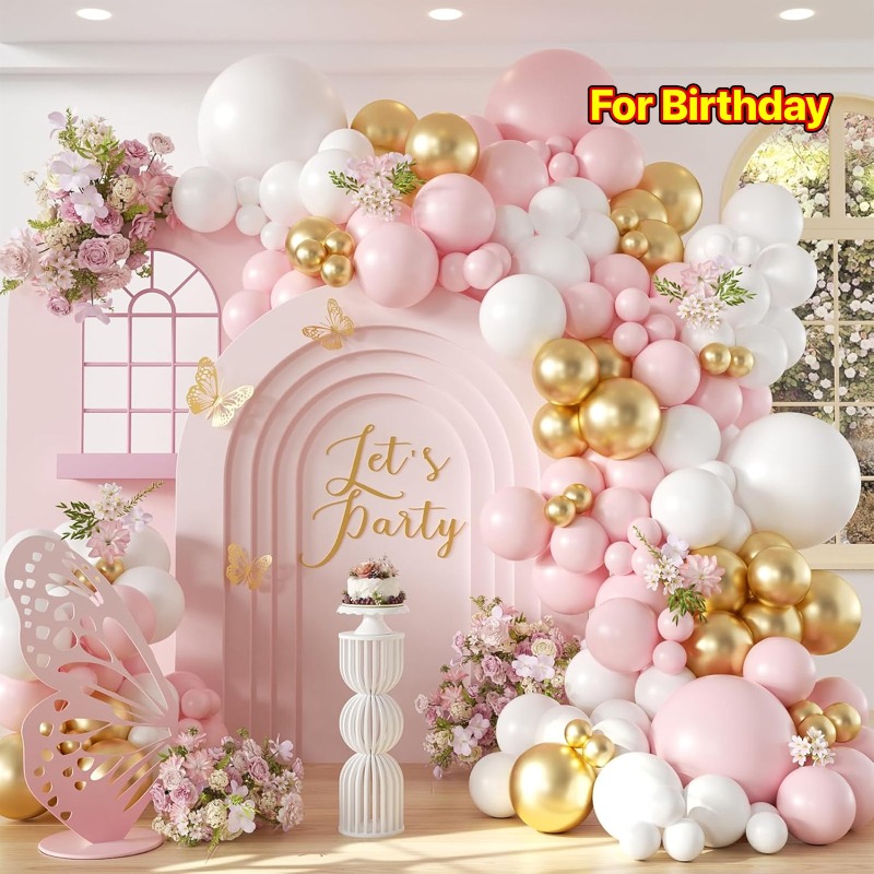 127PCS Pink and White Arch Bal - Balloon Arch Kit avaliação e preço