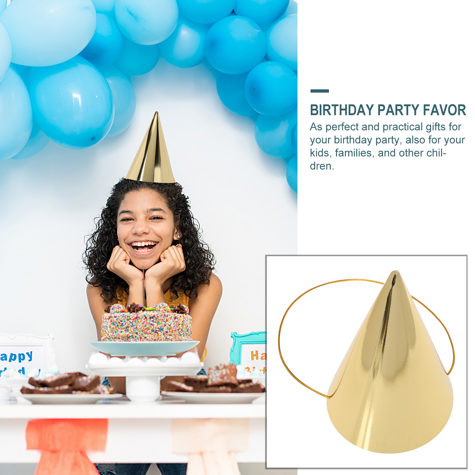 8pcs Adorable Children Birthda - Party Hat Cone avaliação e preço