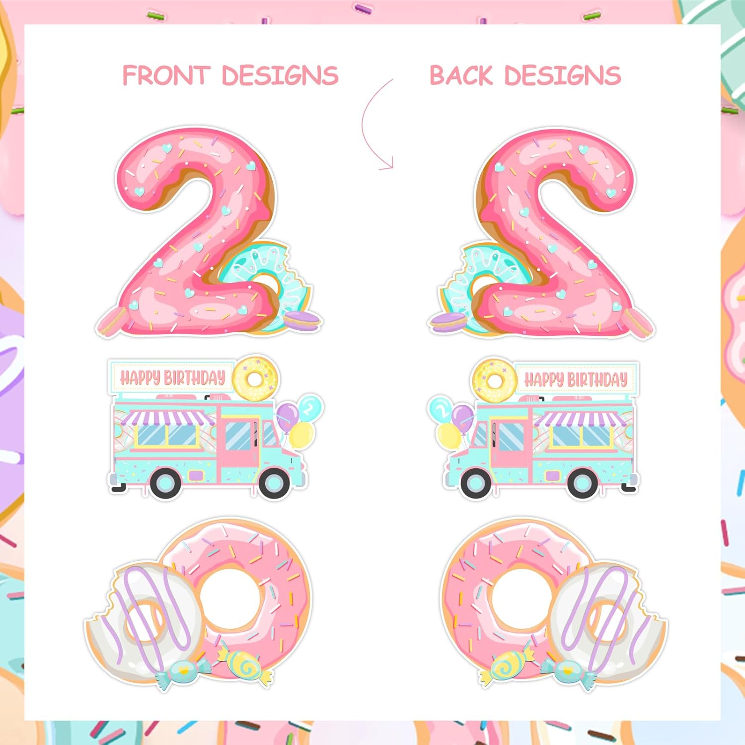 Donut 2nd Birthday Centerpiece - Centerpiece Stick avaliação e preço