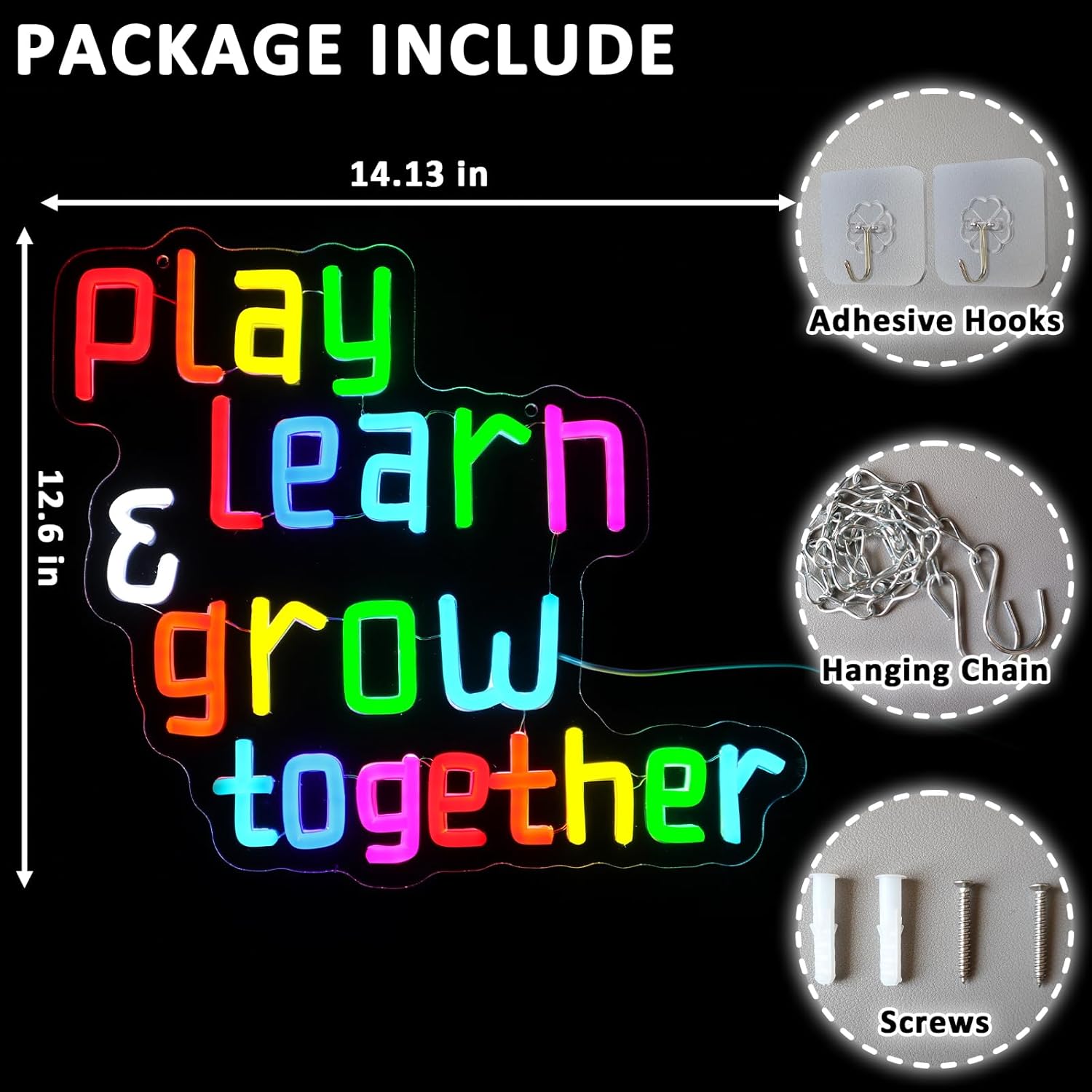 Play Learn Grow Together Neon  - Neon Sign Party avaliação e preço
