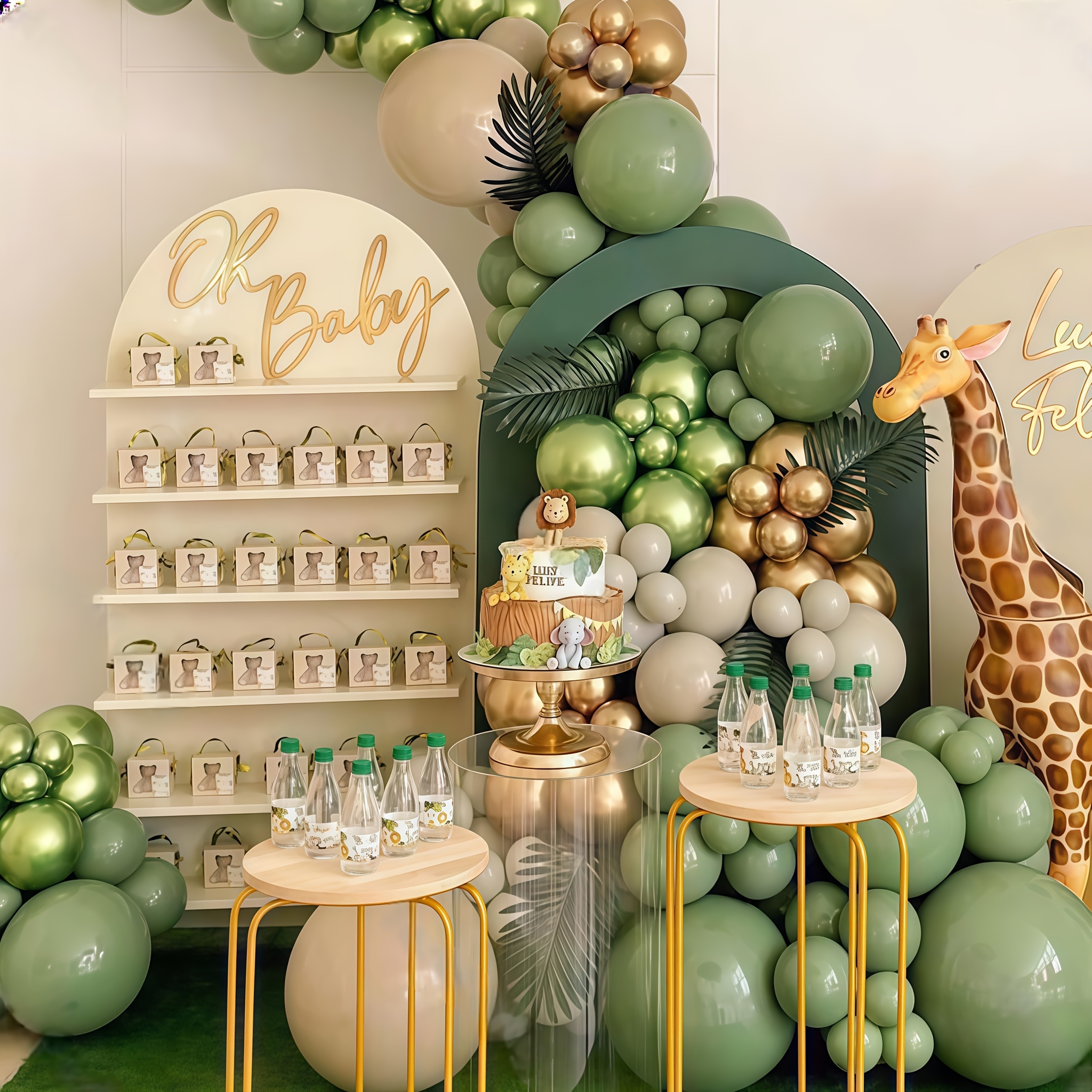 88pcs Sage Green & Golden Ball - Balloon Arch Kit avaliação e preço