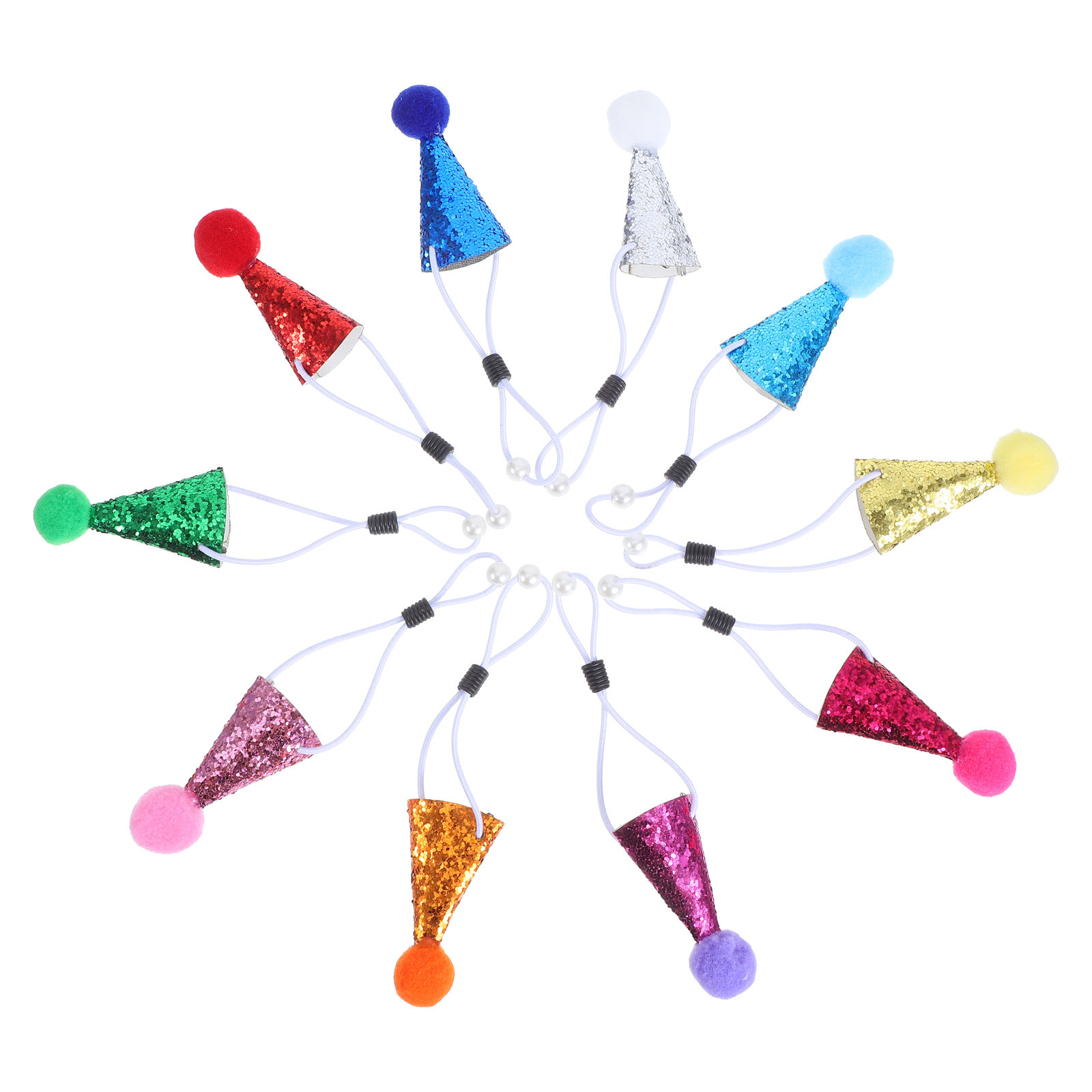 10Pcs Hats Cone Design Pom Pom - Party Hat Cone avaliação e preço