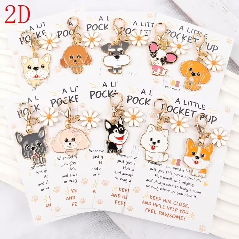 10 Cute Cartoon Puppy Keychain - Event Supplies avaliação e preço