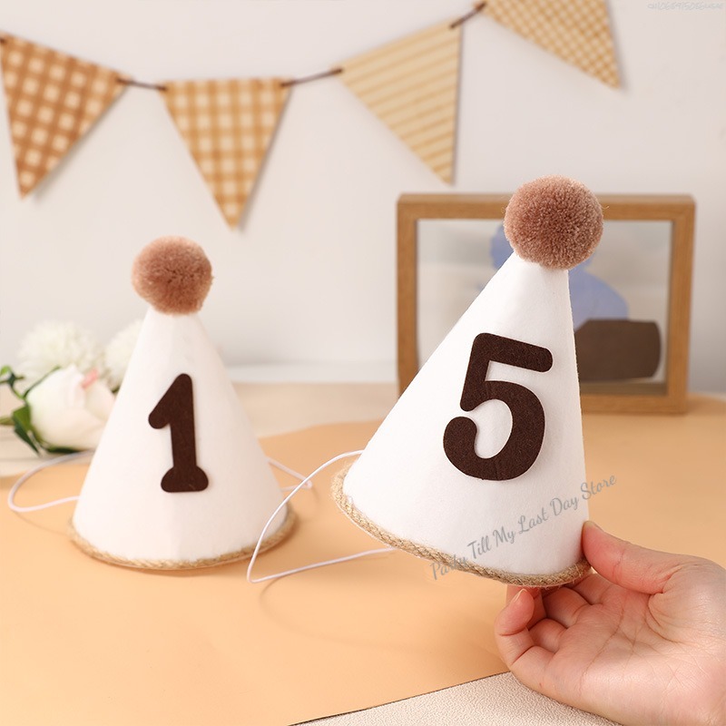 1Pc INS Kids Birthday Hat Non- - Party Hat Cone avaliação e preço