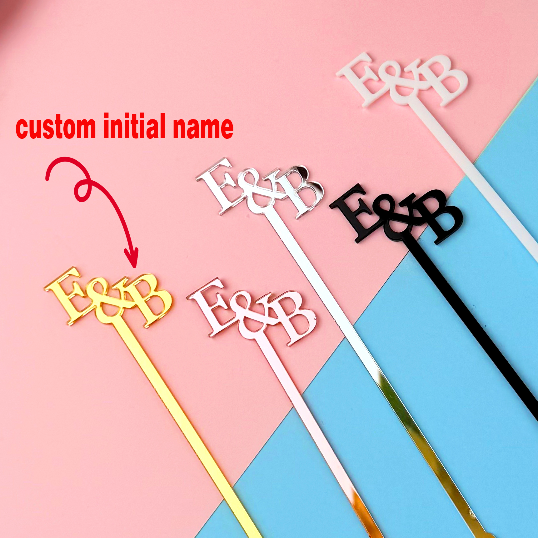 20pcs/50pcs Custom Initial Nam - Centerpiece Stick avaliação e preço