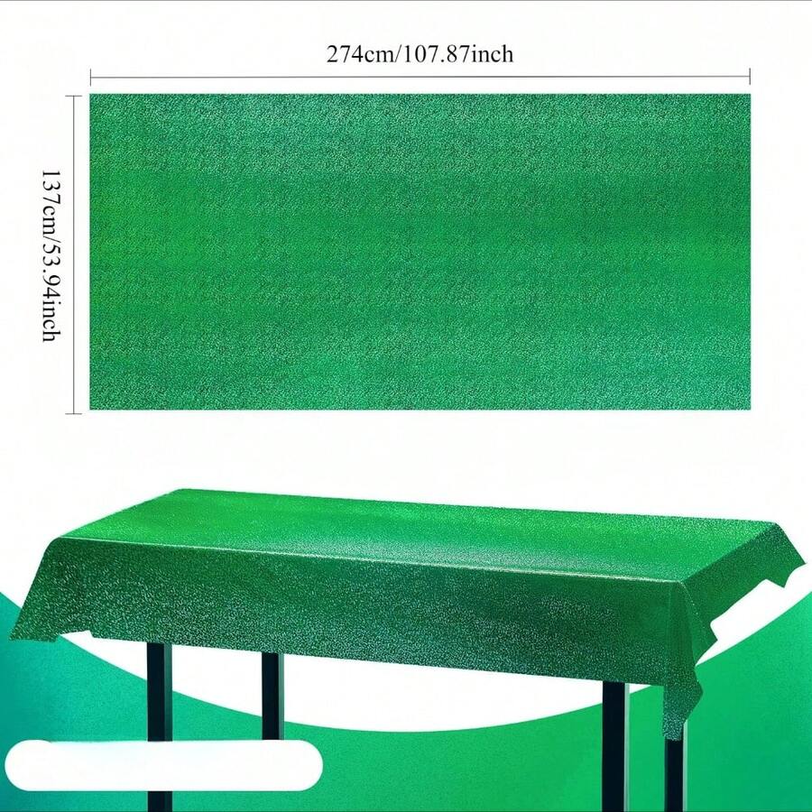 1 Pc Green Holographic Tablecl - Table Cloth Disposable avaliação e preço