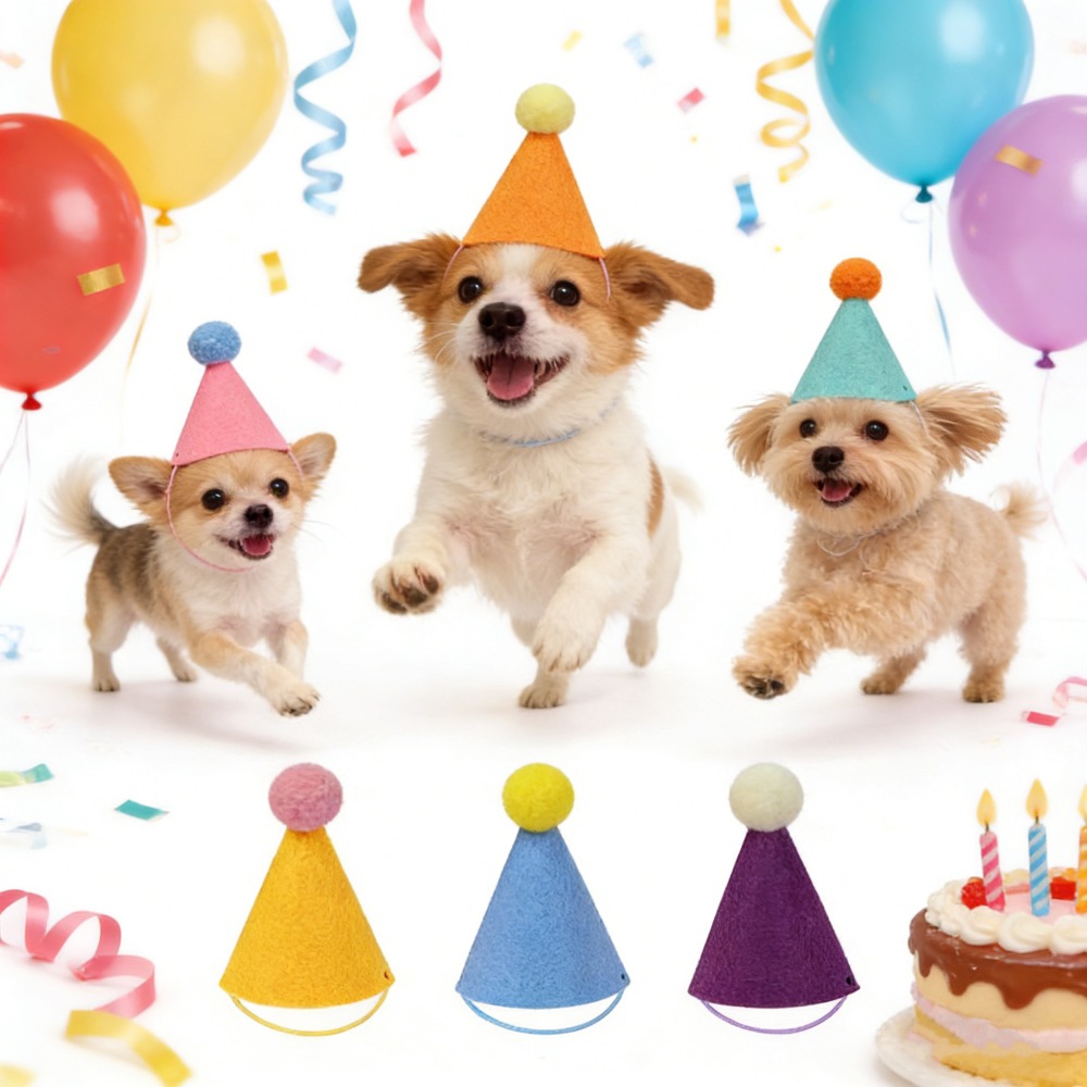 3/6pcs Pet Party Hat Colorful  - Party Hat Cone avaliação e preço