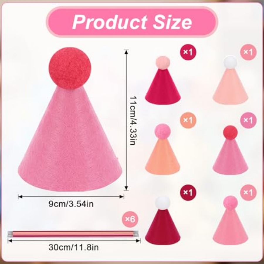 6 Pcs Mini Party Hats for Stuf - Party Hat Cone avaliação e preço