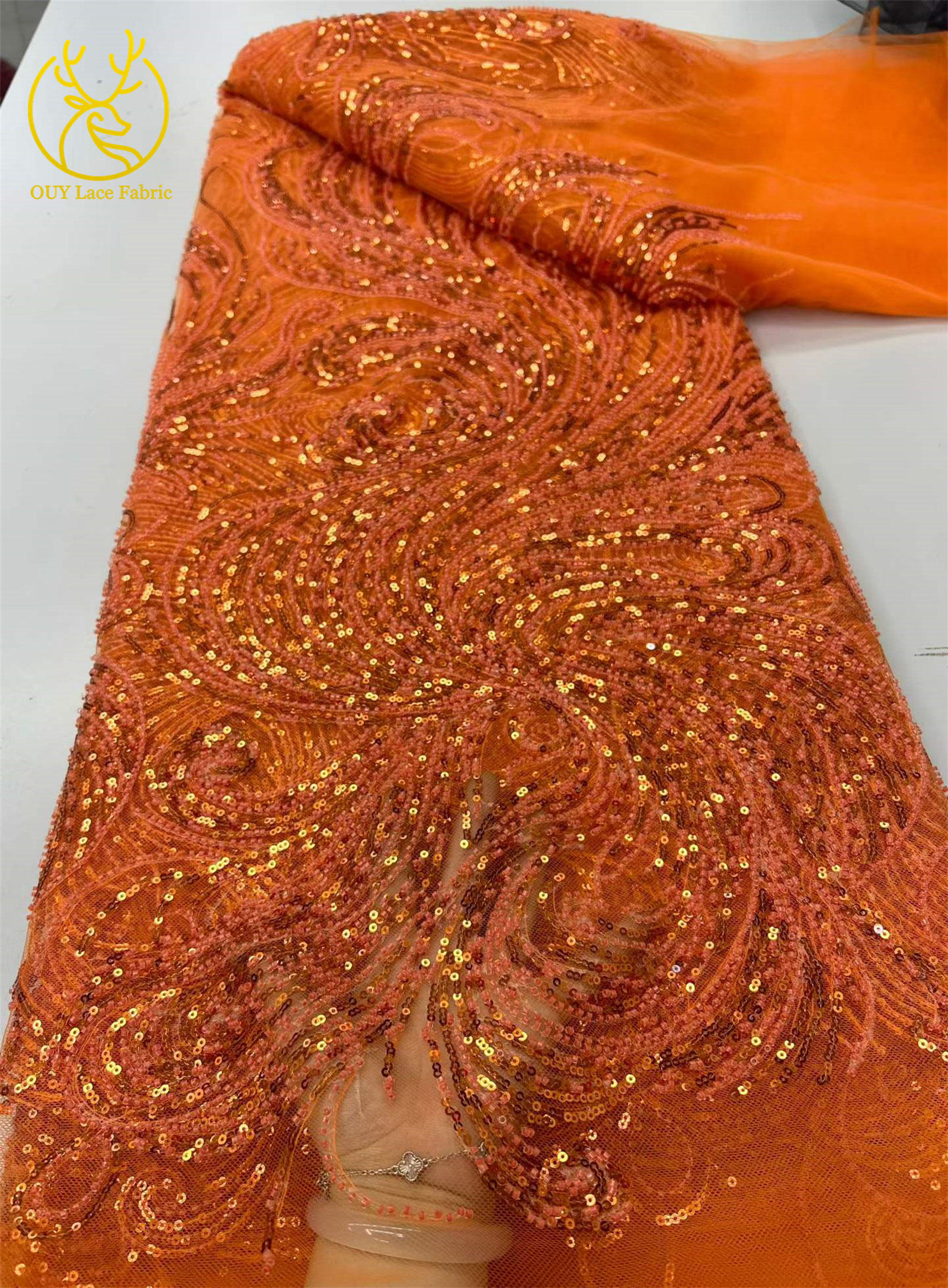 Royal Blue Beaded Sequins Lace - Glitter Tablecloth avaliação e preço