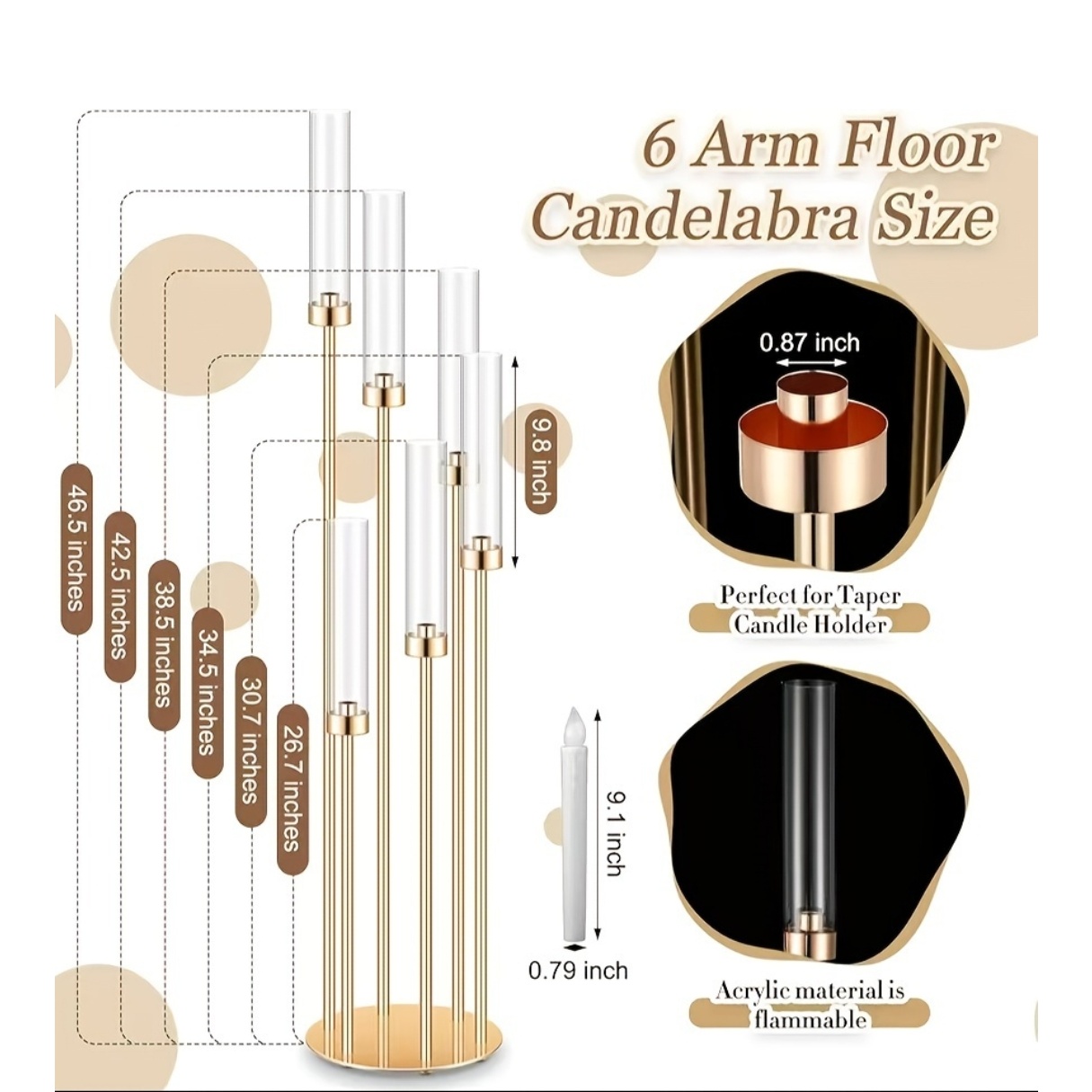 2 Sets Floor Candelabra 6 Arms - Centerpiece Stick avaliação e preço