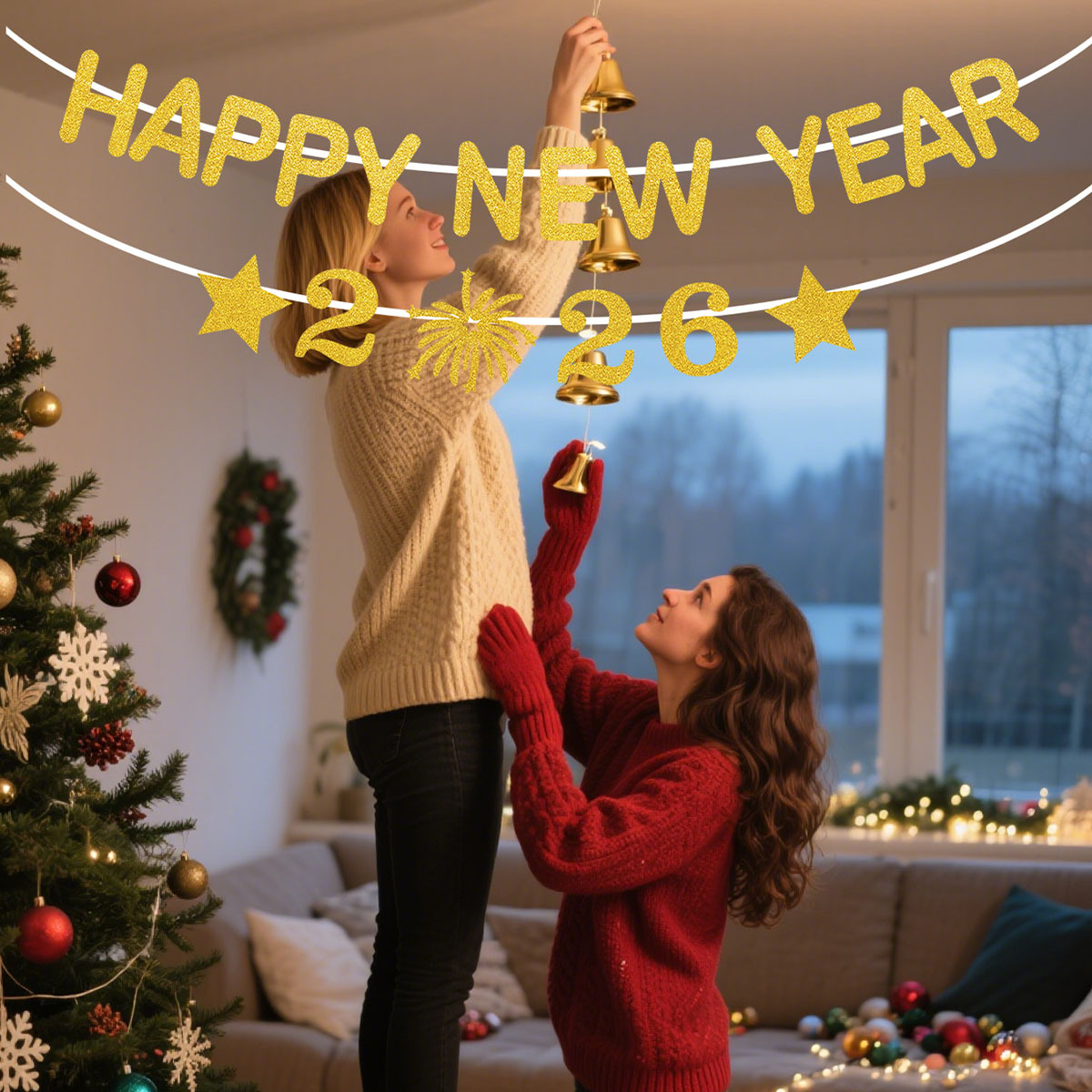 1Set 2026 Happy New Year Decor - Party Banner Gold avaliação e preço