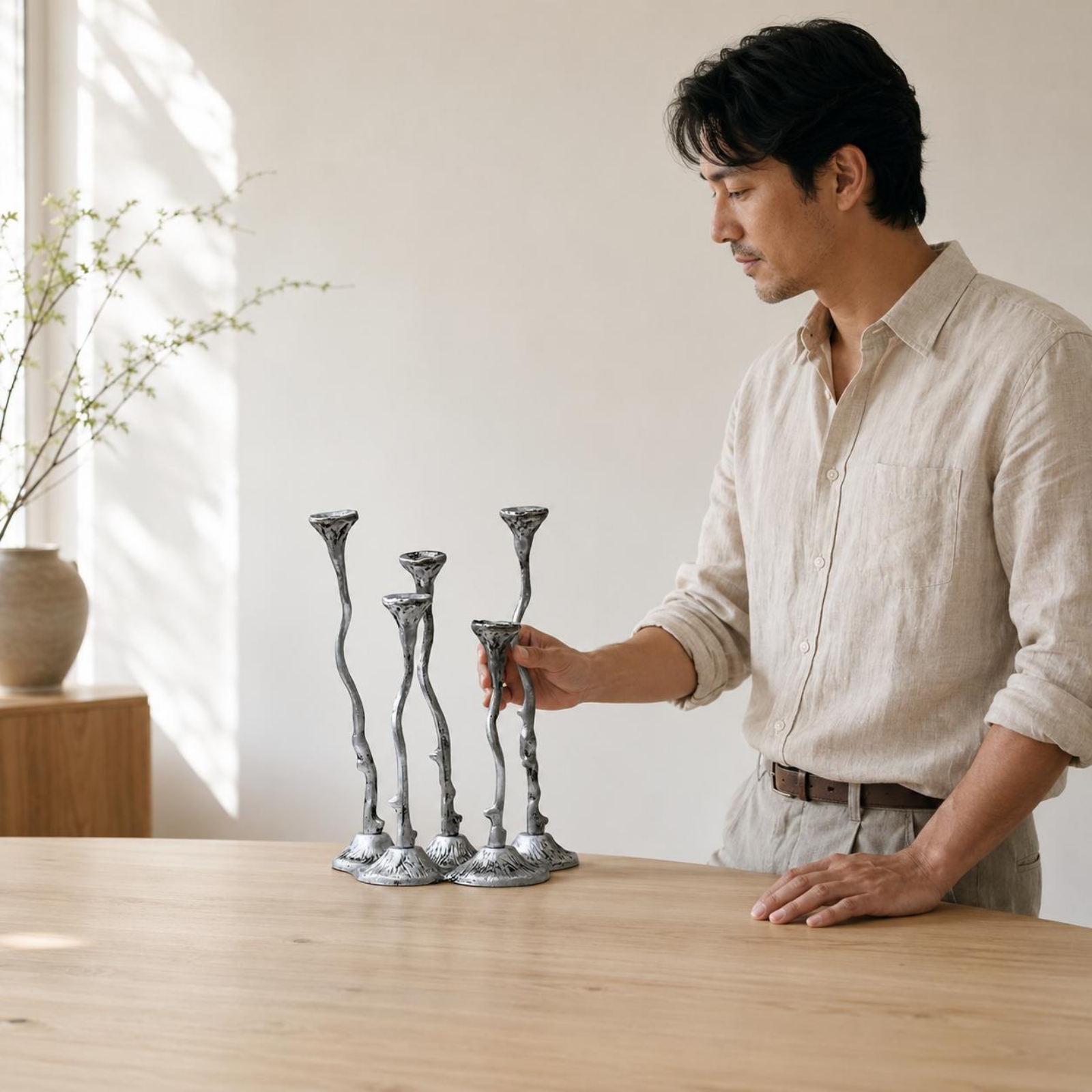 Cast Aluminum Candle Holder De - Centerpiece Stick avaliação e preço