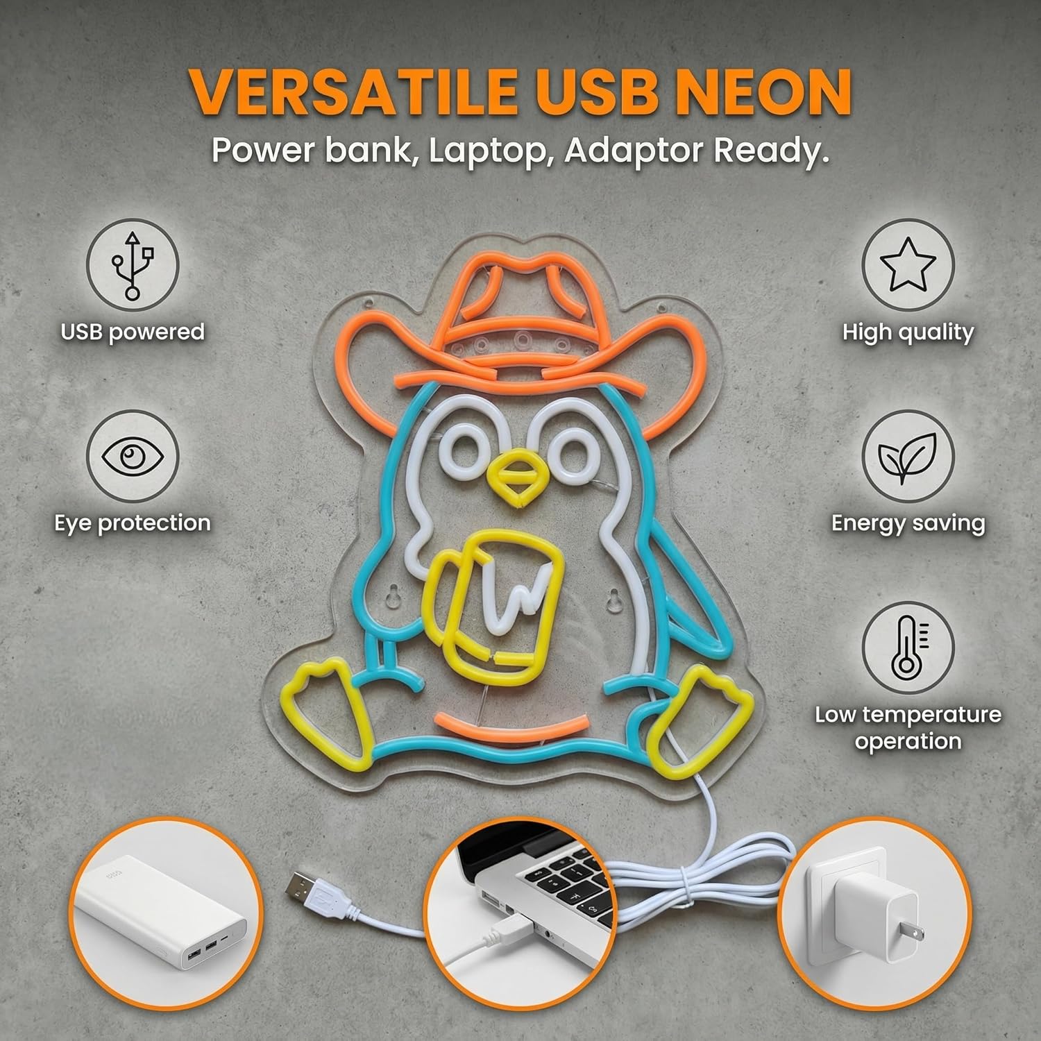 Penguin Neon Sign USB Powered  - Neon Sign Party avaliação e preço