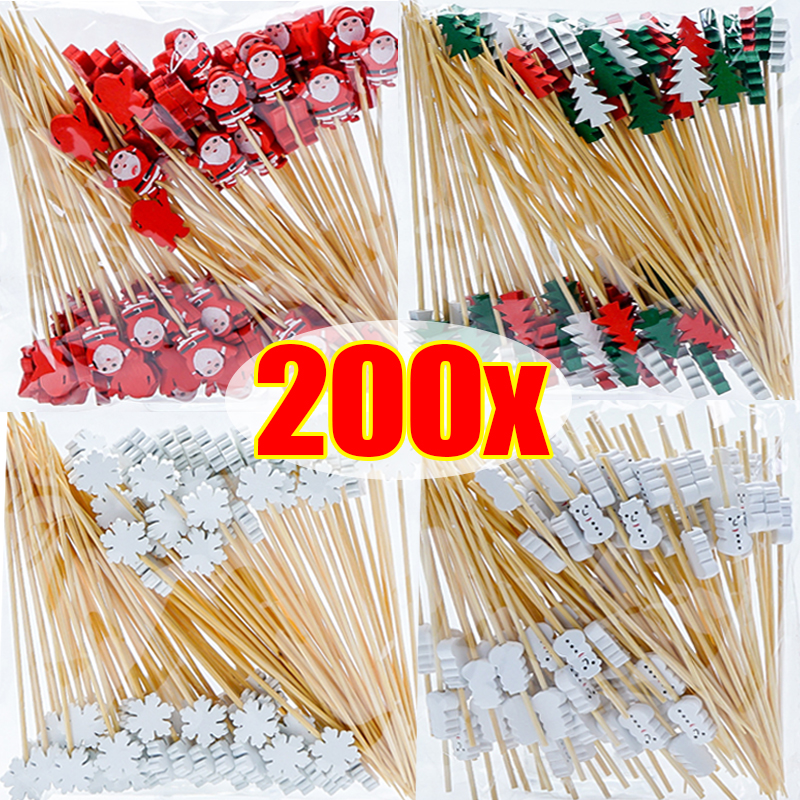 200/50PCS Christmas Fruit Skew - Centerpiece Stick avaliação e preço