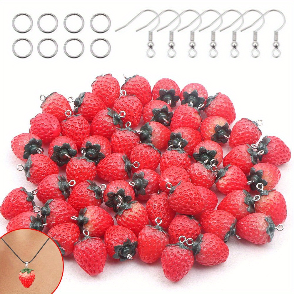 12/27/54pcs Red Resin Strawber - Event Suppliers avaliação e preço