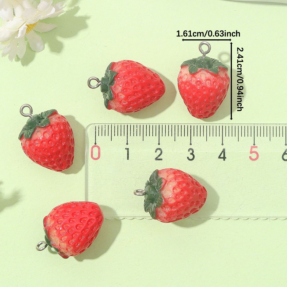12/27/54pcs Red Resin Strawber - Event Suppliers avaliação e preço