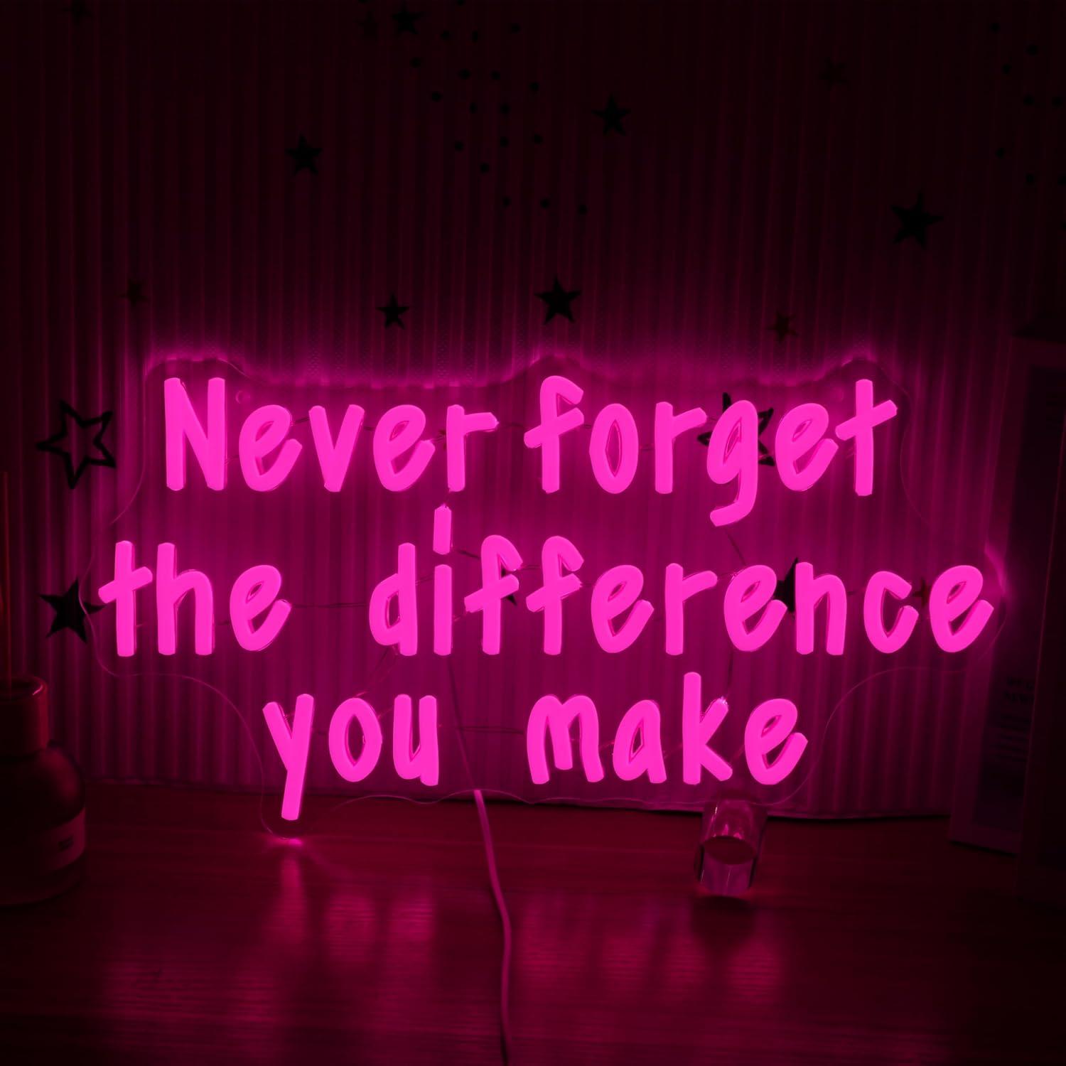 Never Forget The Difference Yo - Neon Sign Party avaliação e preço