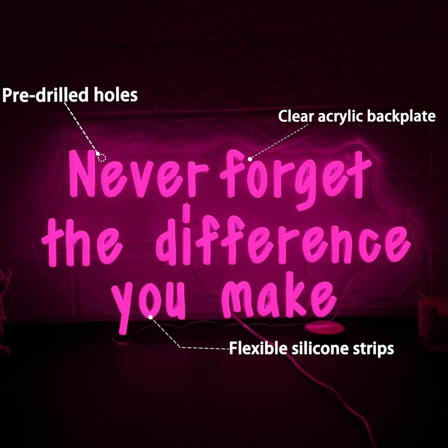 Never Forget The Difference Yo - Neon Sign Party avaliação e preço