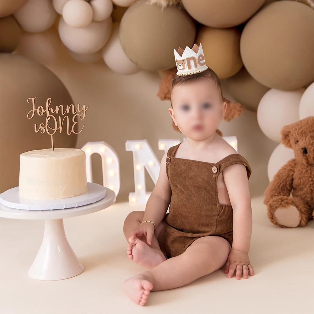 Cute Bear Kids 1st Birthday Ha - Party Hat Cone avaliação e preço