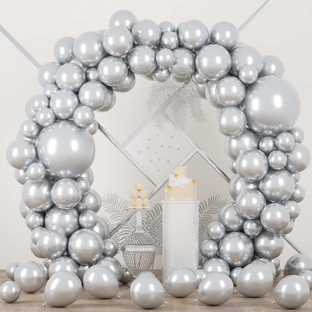 68Pcs Metallic Silver Balloons - Balloon Arch Kit avaliação e preço