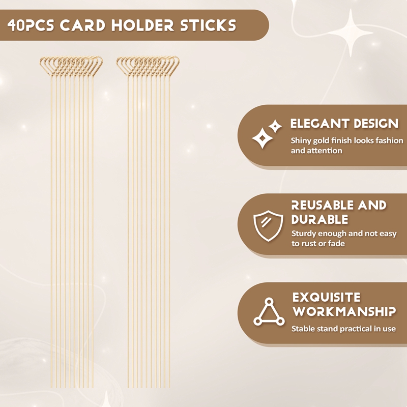 40 PCS Floral Card Holder Pick - Centerpiece Stick avaliação e preço