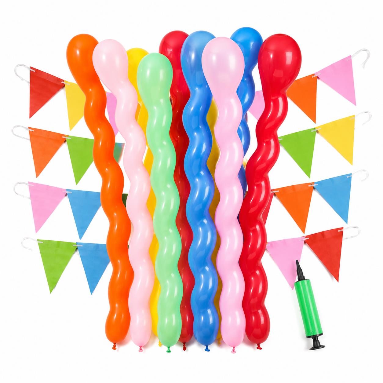 50/100/200PCS Spiral Balloons  - Balloon Pump Hand avaliação e preço