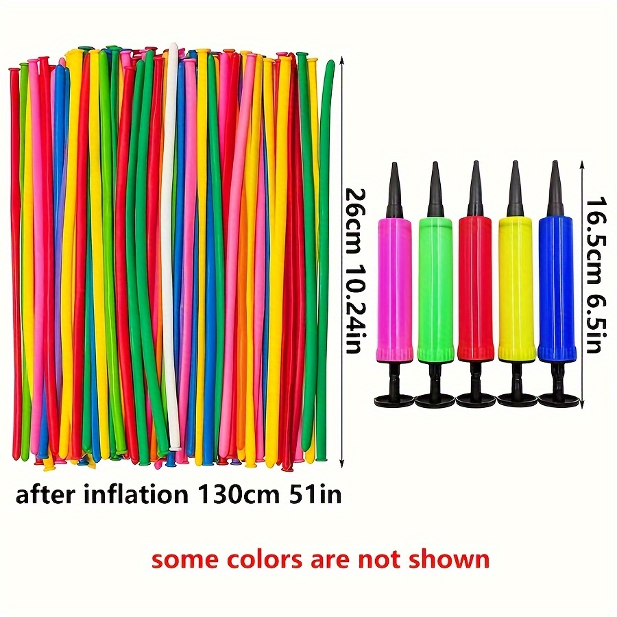 50/100pcs Colorful Long Latex  - Balloon Pump Hand avaliação e preço