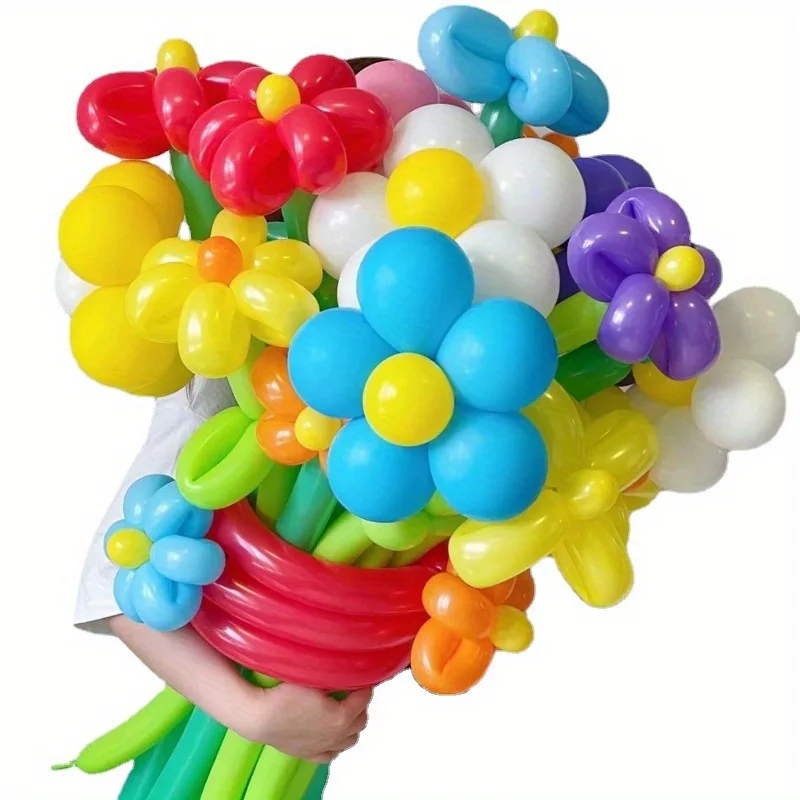 50/100pcs Colorful Long Latex  - Balloon Pump Hand avaliação e preço