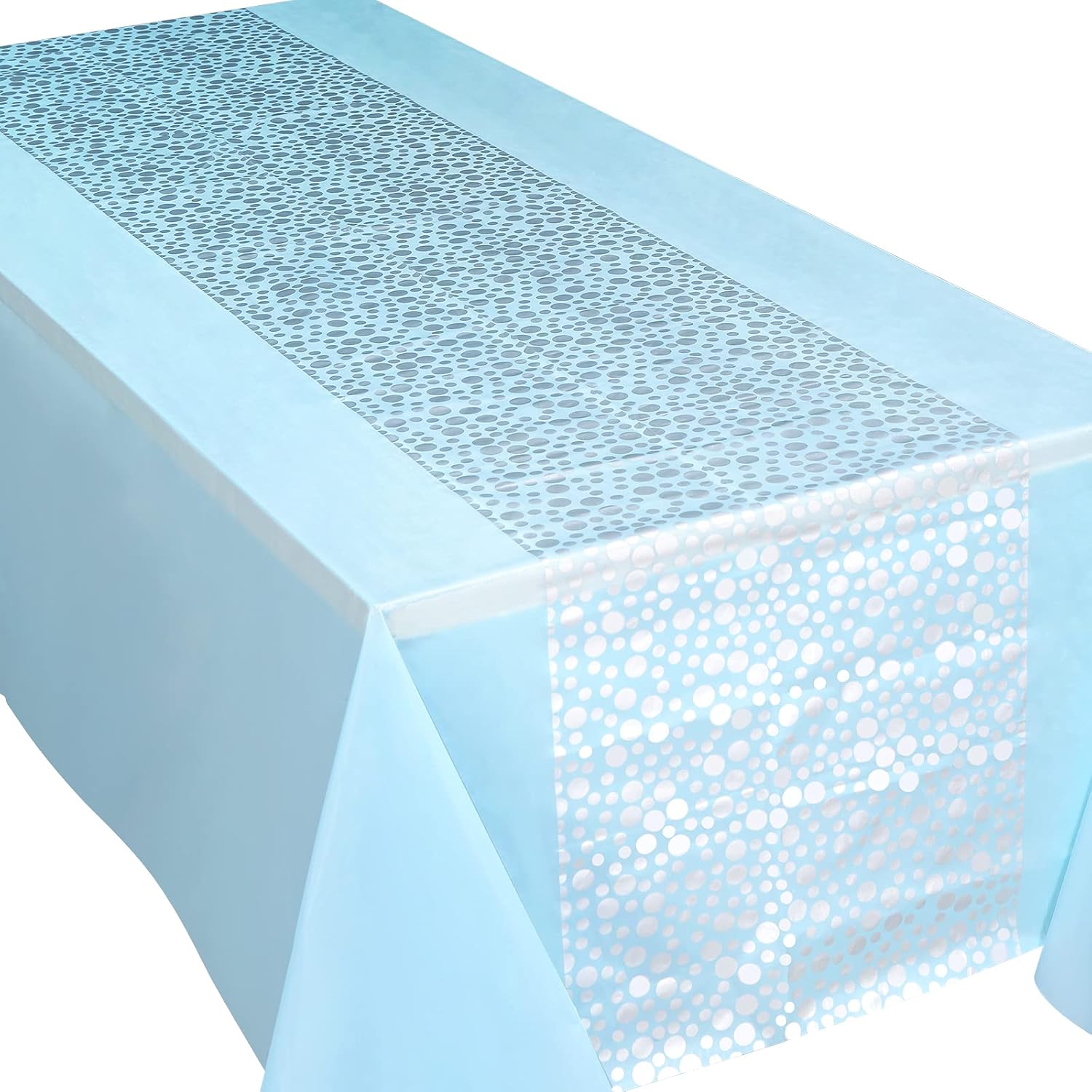 Blue and Silver Birthday Party - Table Cloth Disposable avaliação e preço