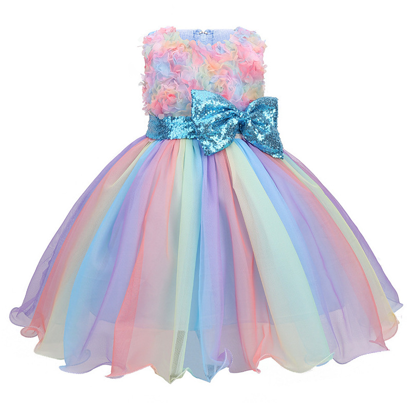 Girls Flower Sequins Tulle Rai - Glitter Tablecloth avaliação e preço