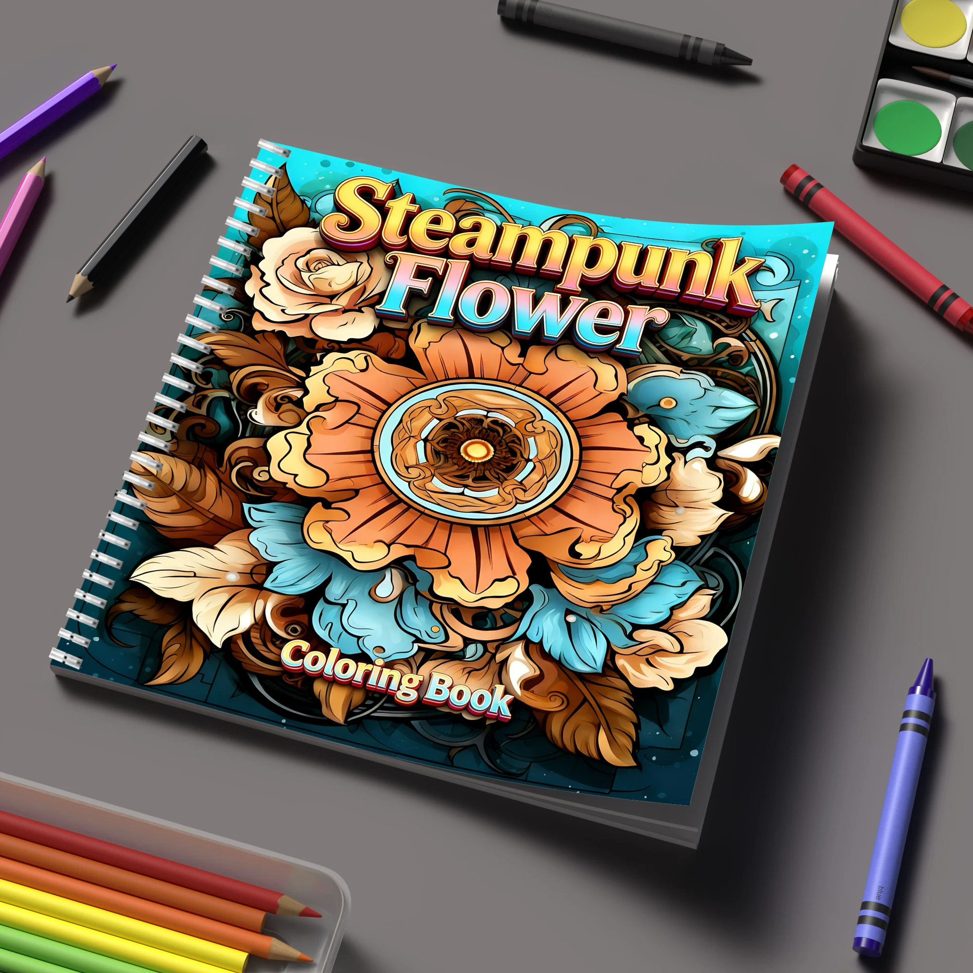 Coloring Book Steampunk Flower - Event Supplies avaliação e preço