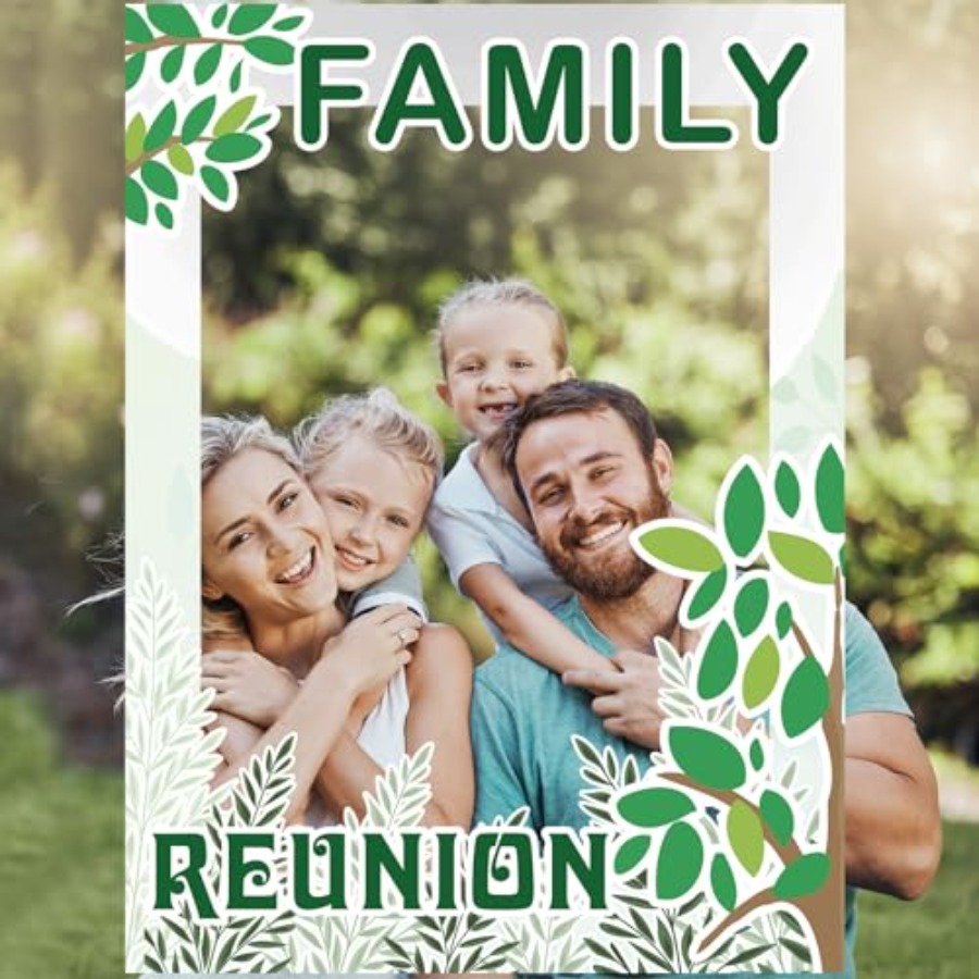 49 Pcs Green Family Tree Photo - Photo Booth Frame avaliação e preço