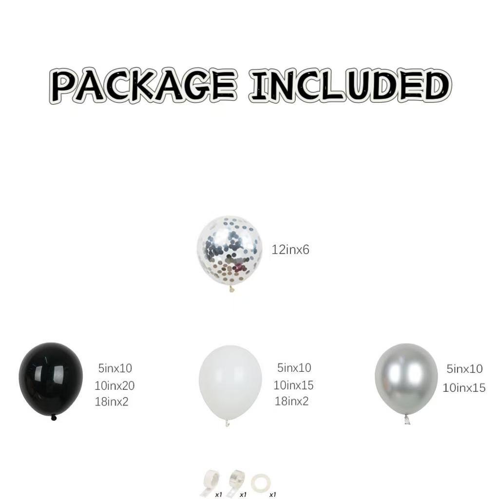 98Pcs Black and White Balloons - Balloon Arch Kit avaliação e preço