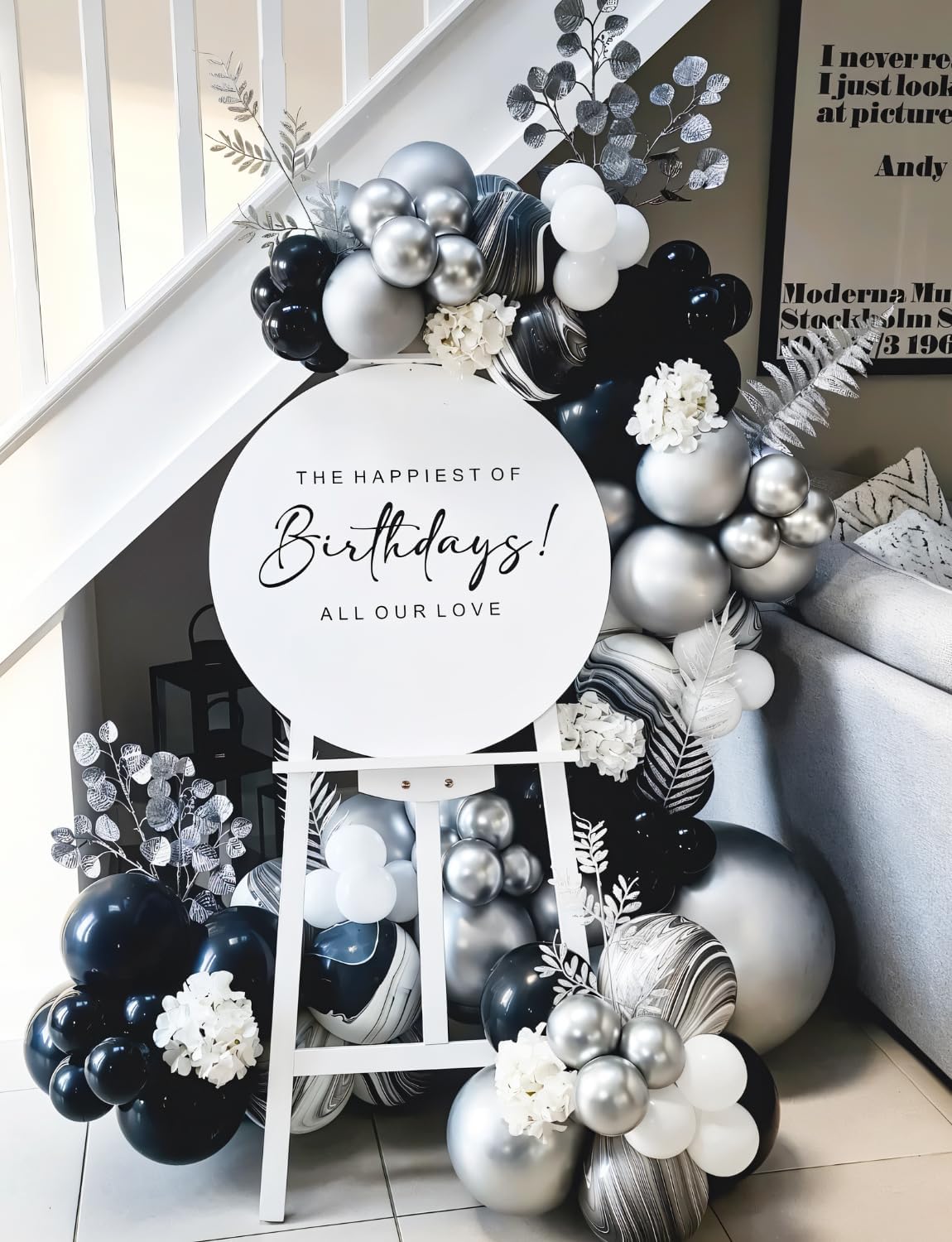 98Pcs Black and White Balloons - Balloon Arch Kit avaliação e preço