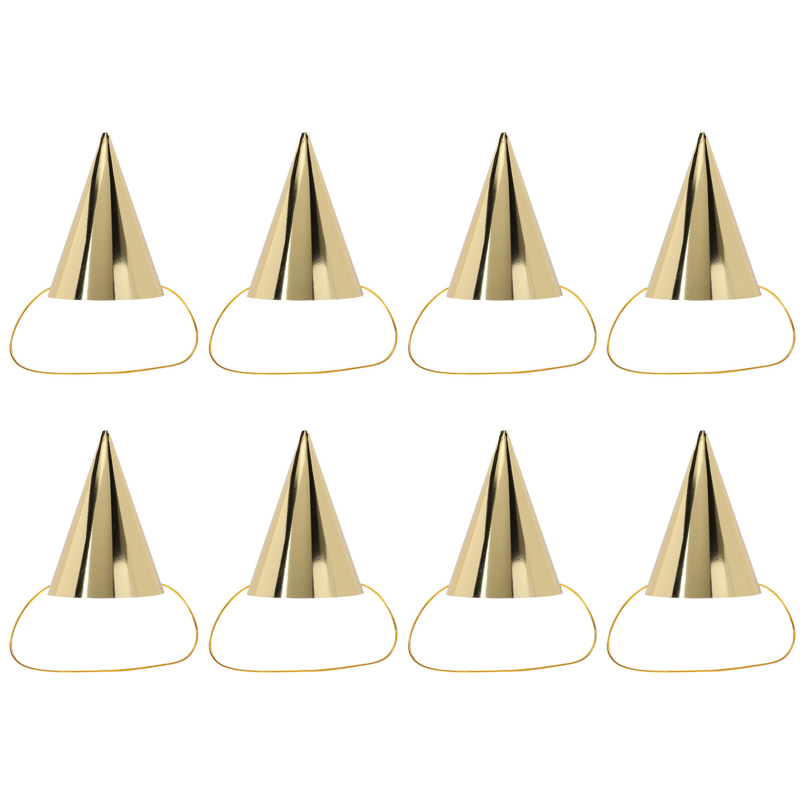 8Pcs Birthday Hats Gold Cone P - Party Hat Cone avaliação e preço