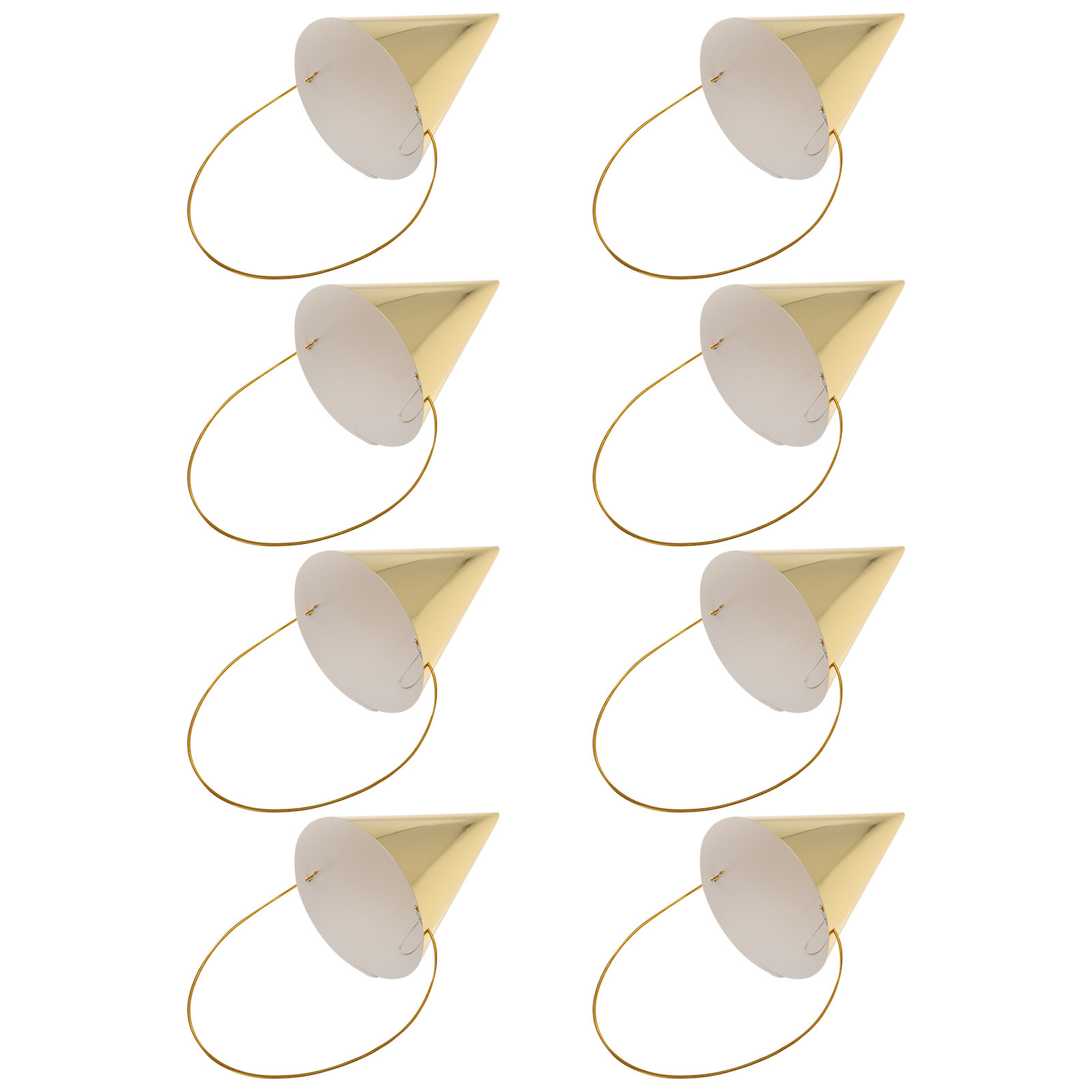 8Pcs Birthday Hats Gold Cone P - Party Hat Cone avaliação e preço