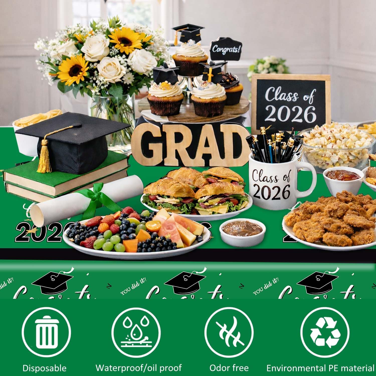 Graduation Decorations 2026, C - Table Cloth Disposable avaliação e preço