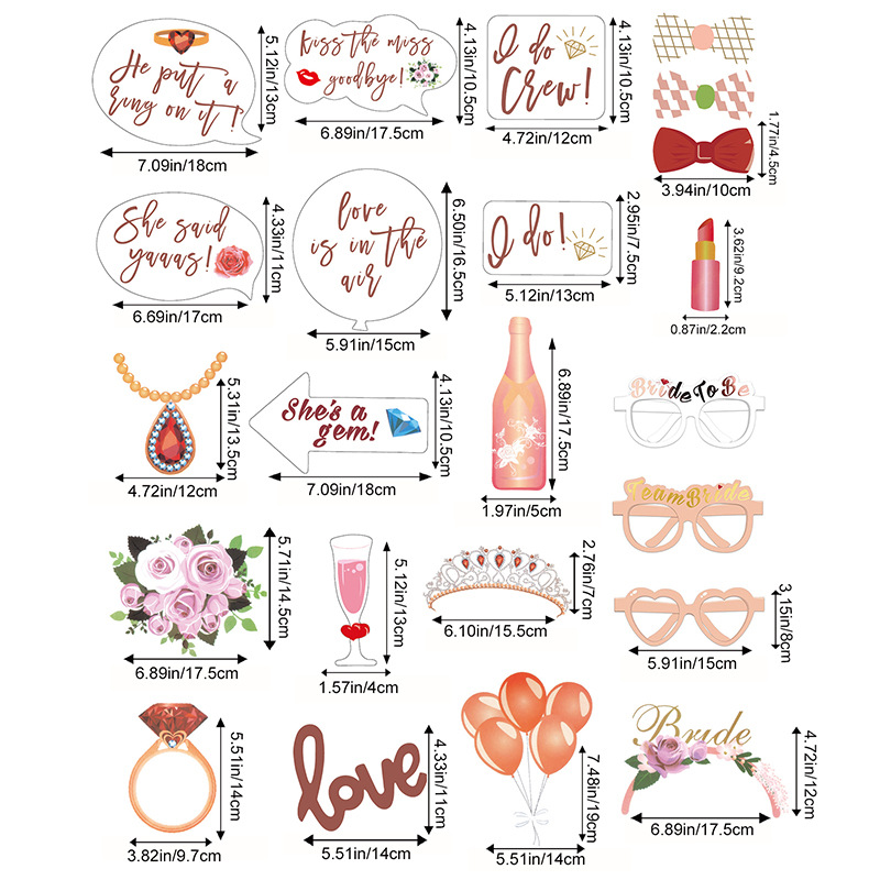 23pcs Team Bride to Be Paper P - Photo Booth Frame avaliação e preço