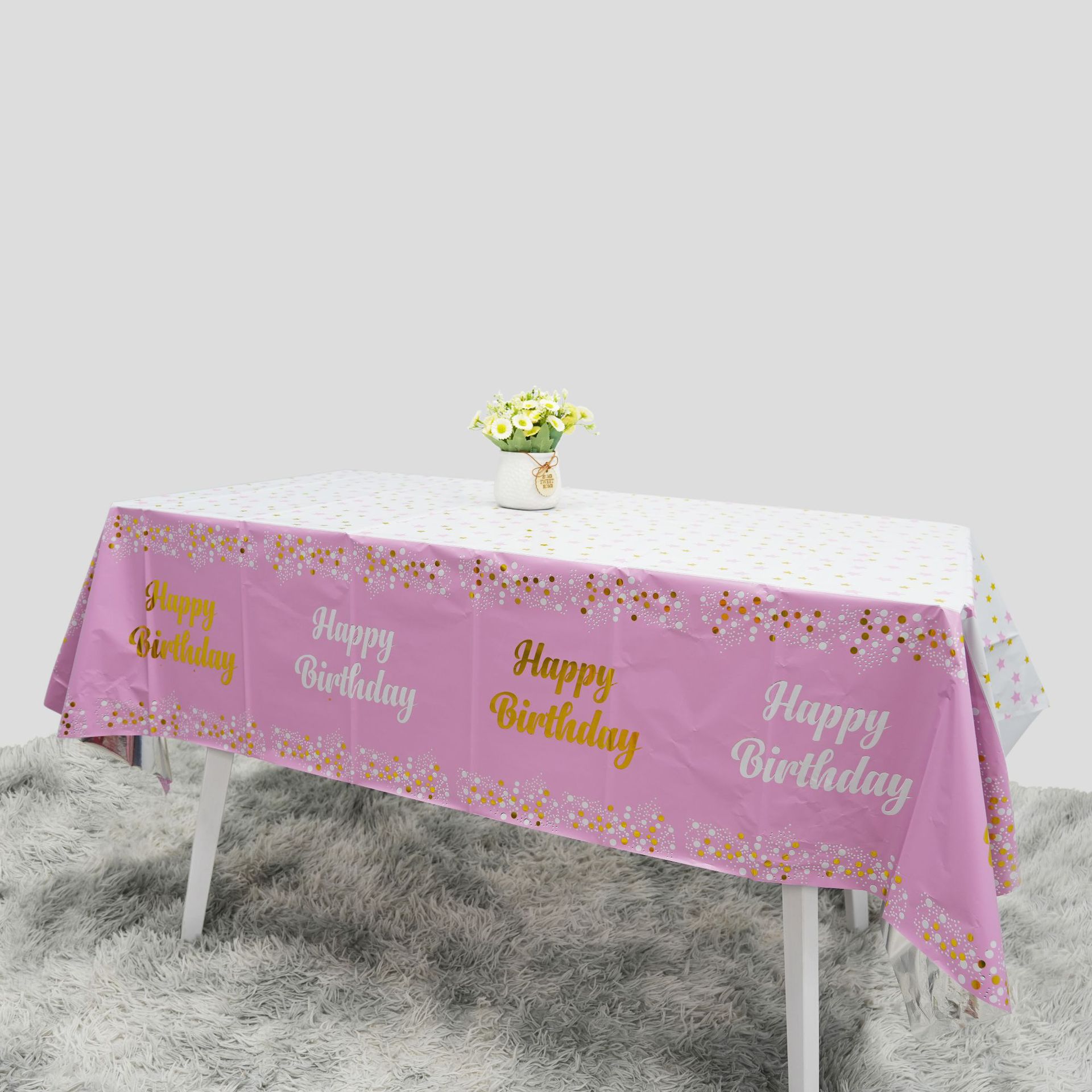 Happy Birthday Disposable Tabl - Table Cloth Disposable avaliação e preço