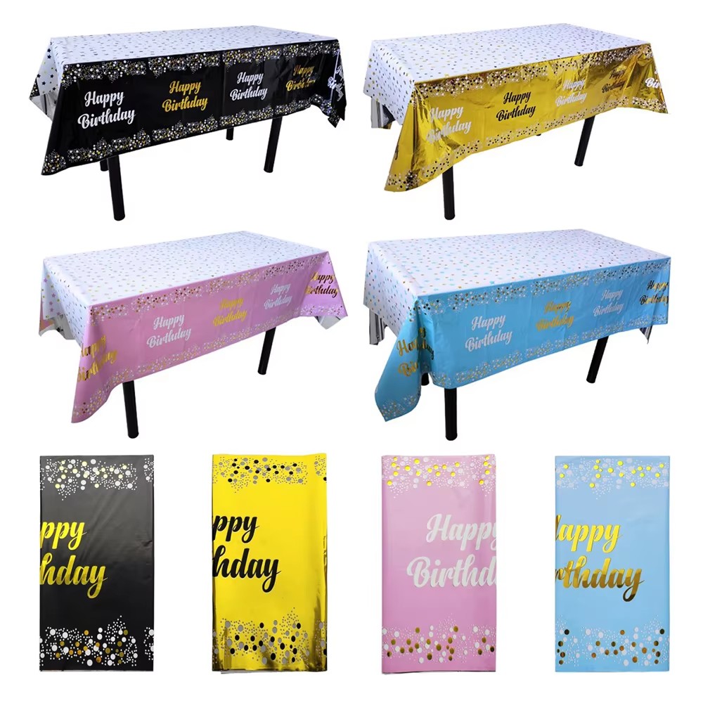 Happy Birthday Disposable Tabl - Table Cloth Disposable avaliação e preço