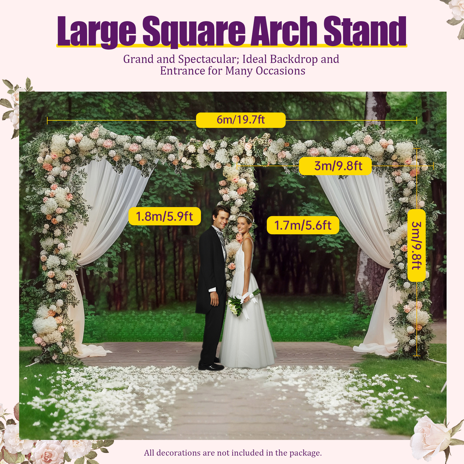 3x6m/10x20ft Metal Wedding Arc - Balloon Arch Kit avaliação e preço