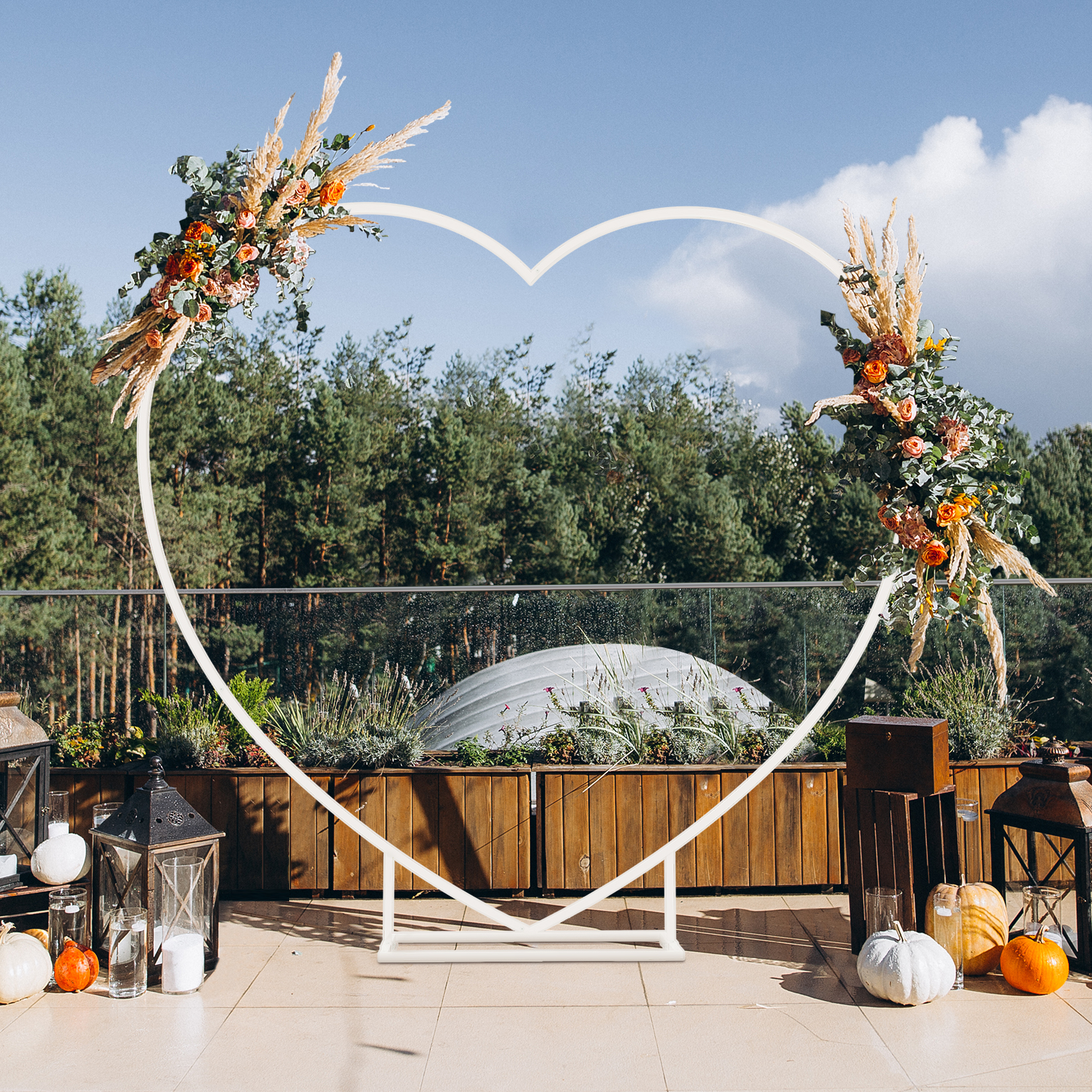 Heart Shaped White Metal Ballo - Balloon Arch Kit avaliação e preço