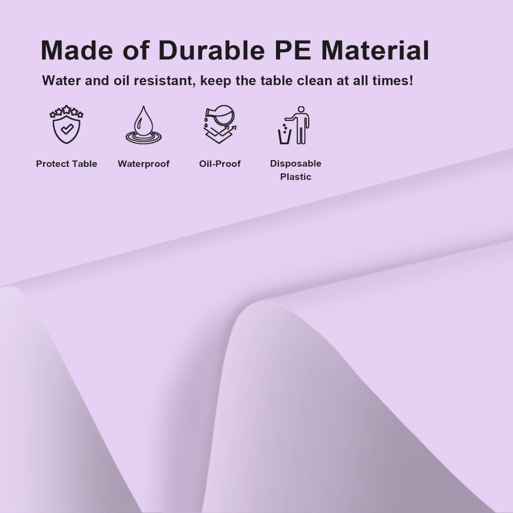 Light Purple Disposable Tablec - Table Cloth Disposable avaliação e preço