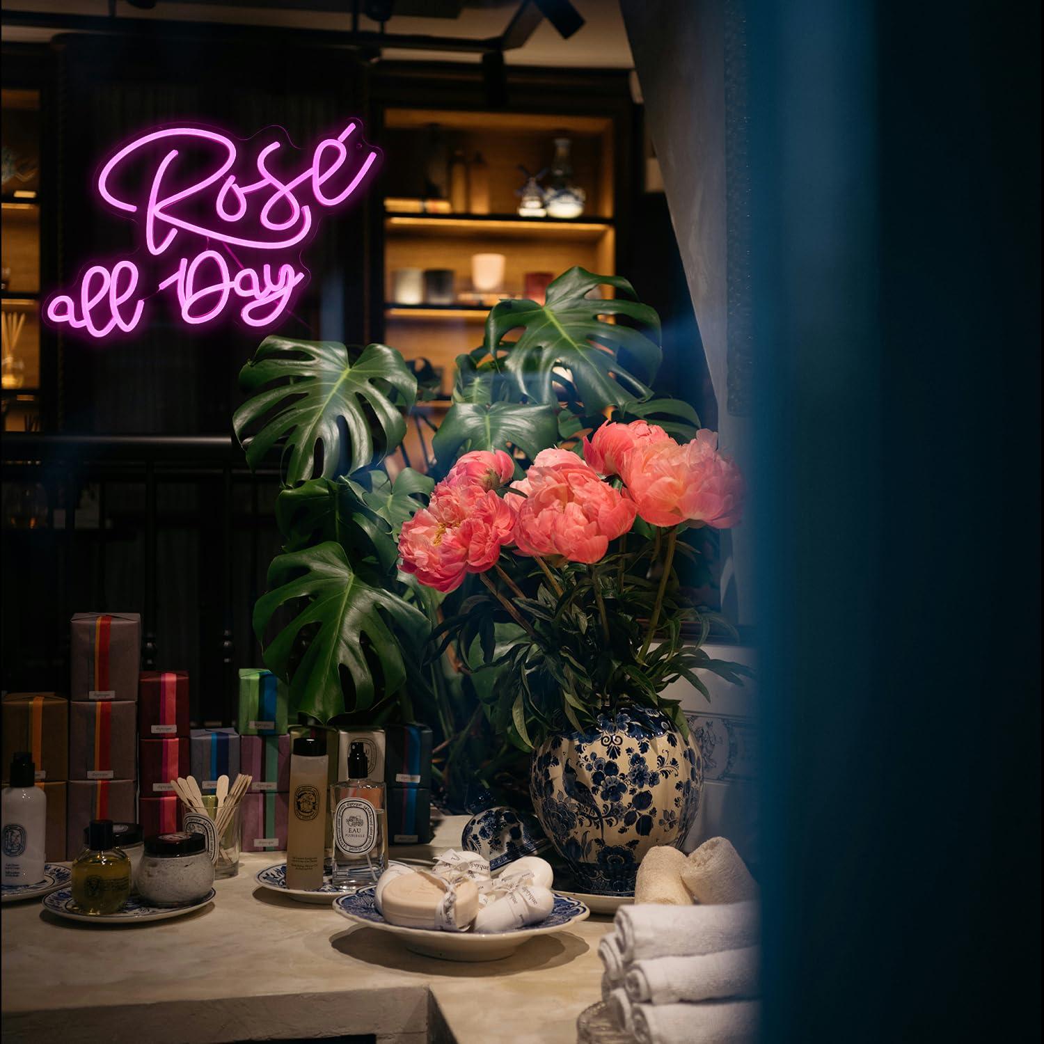 Rose All Day Neon Sign Dimmabl - Neon Sign Party avaliação e preço