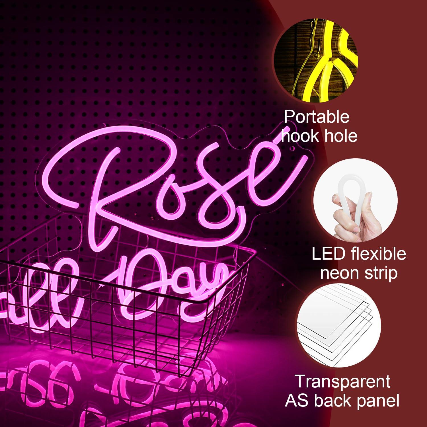 Rose All Day Neon Sign Dimmabl - Neon Sign Party avaliação e preço