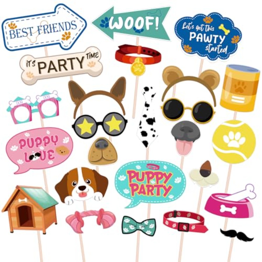 Dog Photo Booth Props - 25 Pcs - Centerpiece Stick avaliação e preço