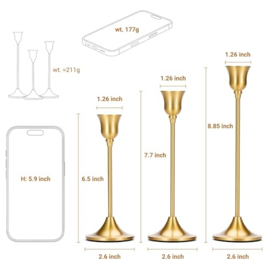 Taper Candle Stick Holder - 3P - Centerpiece Stick avaliação e preço